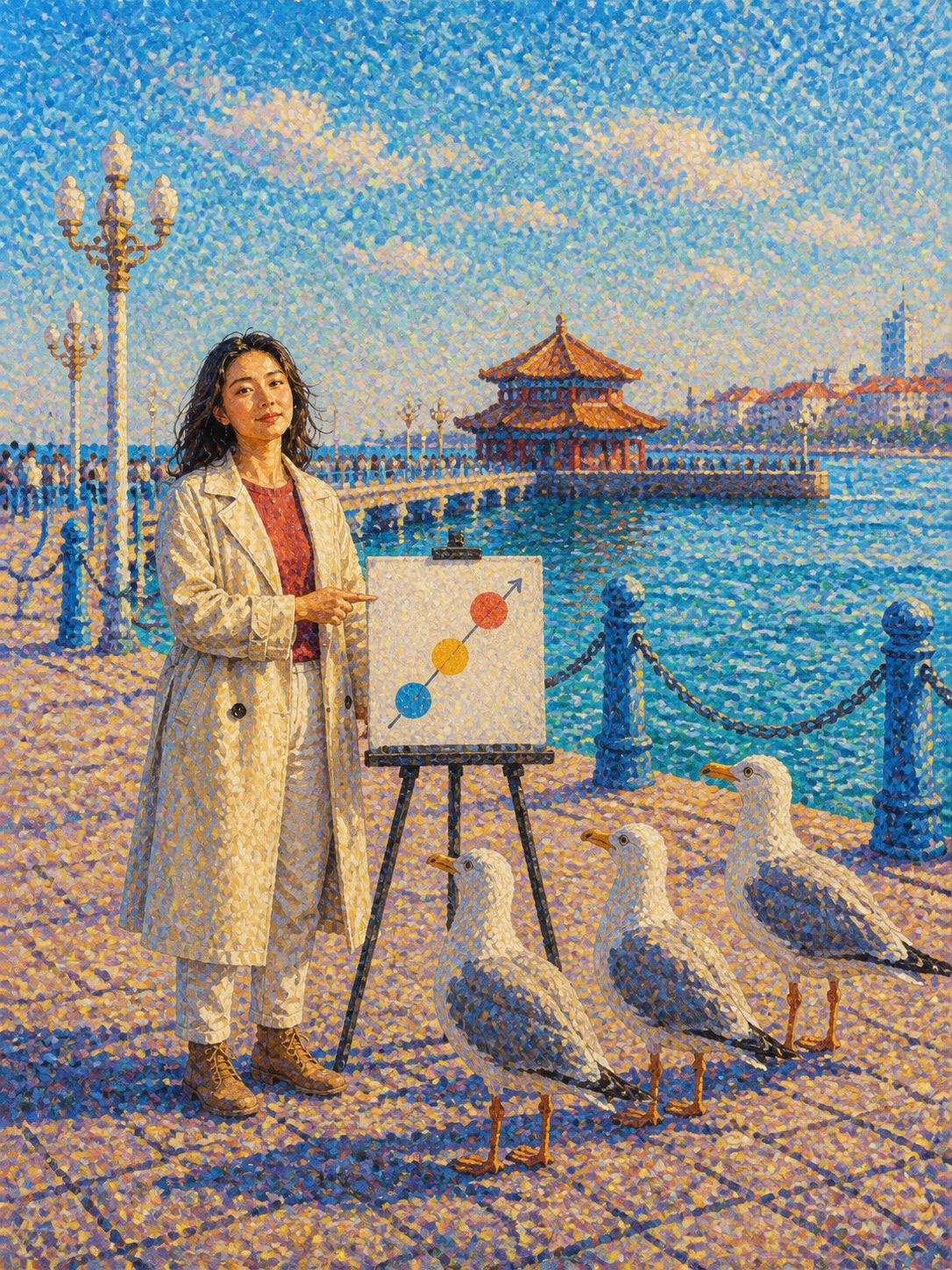 海风点彩风格